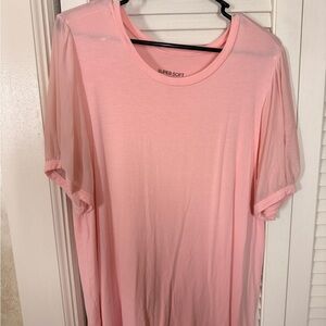 Torrid Women's Pink Short Sheer Sleeve Top